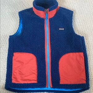 Patagonia Kids Fleece Vest - Blue and Red, size 10